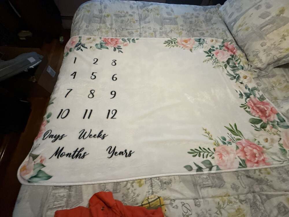 Floral Baby Milestone Photography Blanket